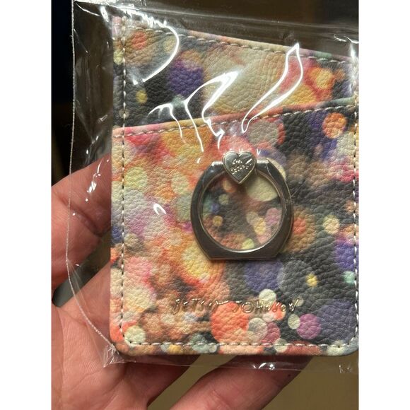 Betsey Johnson Phone Ring Stand - Stick on Card Holder Wallet -Bubble Design NWT - Picture 7 of 8